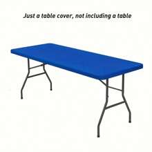 1 pièce de housse de table ajustée à moitié, nappe rectangulaire en polyester, options de couleurs multiples, ajustement élastique et ajusté, convient pour les tables pliantes de 4/6/8 pieds, lavable pour le pique-nique, le camping, l'intérieur et l'extérieur