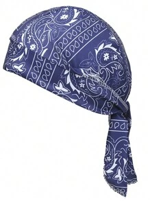 1 Peça de Bandana Elástica de Tecido/Estampa de Piratas, Design Aleatório Devido ao Corte, Adequada para Ciclismo, Esportes, Unissex