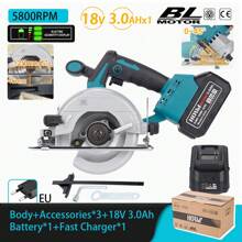 Máy cưa đĩa không chổi than dùng pin Hormy 18V kèm 1 pin (125mm) - Máy cưa đĩa cầm tay cầm tay để chế biến gỗ, Độ sâu cắt 45mm, Cắt vát 45°, Thích hợp cho Ngói, Đá, Đồ nội thất DIY, Sân vườn, Nhà & Nhà máy - Màu xanh lam - Xem 12
