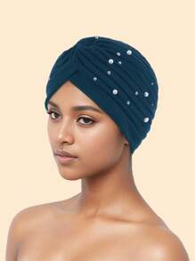 1pc Fashionable Studded Air Layer Watermelon Shaped African Dashiki Hair Wrap Head Turban Hat, Suitable For Daily Use, Parties & Gatherings Hair Sleep Cap - Multicolor - View 3