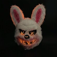 Halloween Party Horror Costume Prop Rabbit Mask, Cyperpunk Style Cool Mask - Multicolor - View 10