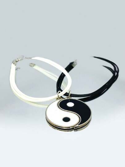 Pulsera yin y yangMEJORES AMIGOS, de pareja, pulseras de pareja para uso diario. Pulsera con colgante circular, día de San Valentín, parejas, vacaciones, juego de regalo para mejor amigo.