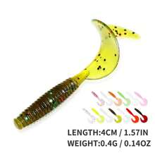 AiScrofa 30 件/50 件/60 件/100 件/120 件，卷尾游泳饵鱼饵，4 厘米桨尾游泳饵钓鱼软饵钓鱼蠕虫诱饵适用于咸水/淡水 - 彩色 - 查看 6