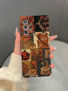 1pc Matte TPU Pumpkin Pattern Phone Case Compatible With Apple, Compatible With Samsung Galaxy A/S Series, Compatible With Xiaomi Compatible With Redmi Note, Compatible With OPPO A/Reno, Compatible With INFINIX - Randomly Shipped Camera Hole Design,International Version, Not The Domestic Version - Multicolor - View 2