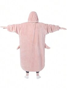 Shark Hoodie Blanket For Adult, Shark Wearable Blanket Hoodie Gifts For Women Men, Funny Blanket With Sleeves Is Funny Gift, Hooded Blanket Shark Gifts - 粉色 - 查看 2