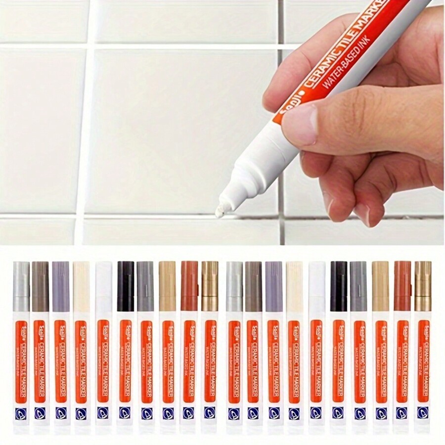 1pc Waterproof Ceramic Tile Grout Marker Pen, White Tile Repair Pen