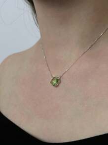 Van Cleef Choker Necklace In 925 Silver - Various Colors - Olive Green - View 3