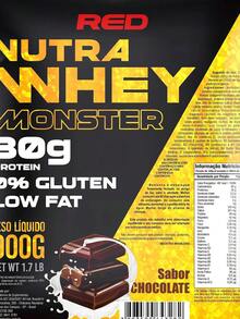 NUTRA WHEY MONSTER 900G - REFIL - RED SERIES - morango - Ver 1