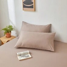 2 件标准/大号枕套套装 - 轻质、超柔软且易于护理的毛绒超细纤维枕套 - 可机洗优质枕头保护套 - 防污、防过敏信封封口枕套（19.2 英寸 X 29.1 英寸，白色、黑色、灰色 - 不含枕芯） - 多色 - 查看 19