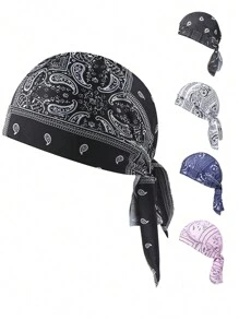 1 Peça de Bandana Elástica de Tecido/Estampa de Piratas, Design Aleatório Devido ao Corte, Adequada para Ciclismo, Esportes, Unissex