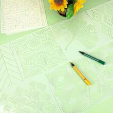 16 Painting Stencils Set For Craft, 7.9" Geometric Art Template For Painting Wood Wall Furniture Canvas Scrapbooking DIY, Reusable Paint Supplies Home Decor - 20cm/7.9inch - View 4