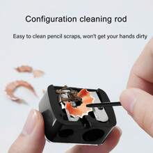 1 pieza Sacapuntas de maquillaje, apto para lápiz de cejas, delineador, lápiz de labios y otros cosméticos, sacapuntas de doble calibre grande y pequeño, con tapa protectora contra el polvo, maquillaje, barato, decoración de habitación, tocador, viaje, dormitorio, accesorios de maquillaje, barato, rellenos de calcetines, maquillaje, herramientas de maquillaje, cosas baratas, regalos, regalos para mujeres, regalos de Navidad, sorteos, viaje, cosas baratas, artículos esenciales de viaje - Negro - Ver 3