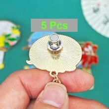 5 件/10 件磁性别针背面，用于将别针转换为磁铁，带磁铁的金属别针背面，锁定别针固定器锁定扣，适用于 DIY 工艺品胸针翻领针 - 白色 - 查看 10