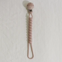 1/4pcs Baby Pacifier Clips, Wooden Clips, Silicone Material, Cute Heart Shape, One-Piece Design, Teething Accessories, Suitable For Crib, Ideal Baby Gift, Blue, Green, Beige, Pink