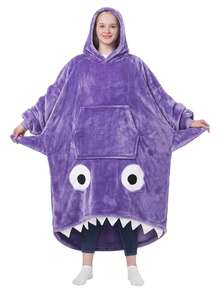 Shark Hoodie Blanket For Adult, Shark Wearable Blanket Hoodie Gifts For Women Men, Funny Blanket With Sleeves Is Funny Gift, Hooded Blanket Shark Gifts - 紫色 - 查看 1