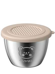 1pc Stainless Steel Condiment Bowl With Lid, Airtight Dip Container For Salad, Ketchup, Sauce - Multicolor - View 6