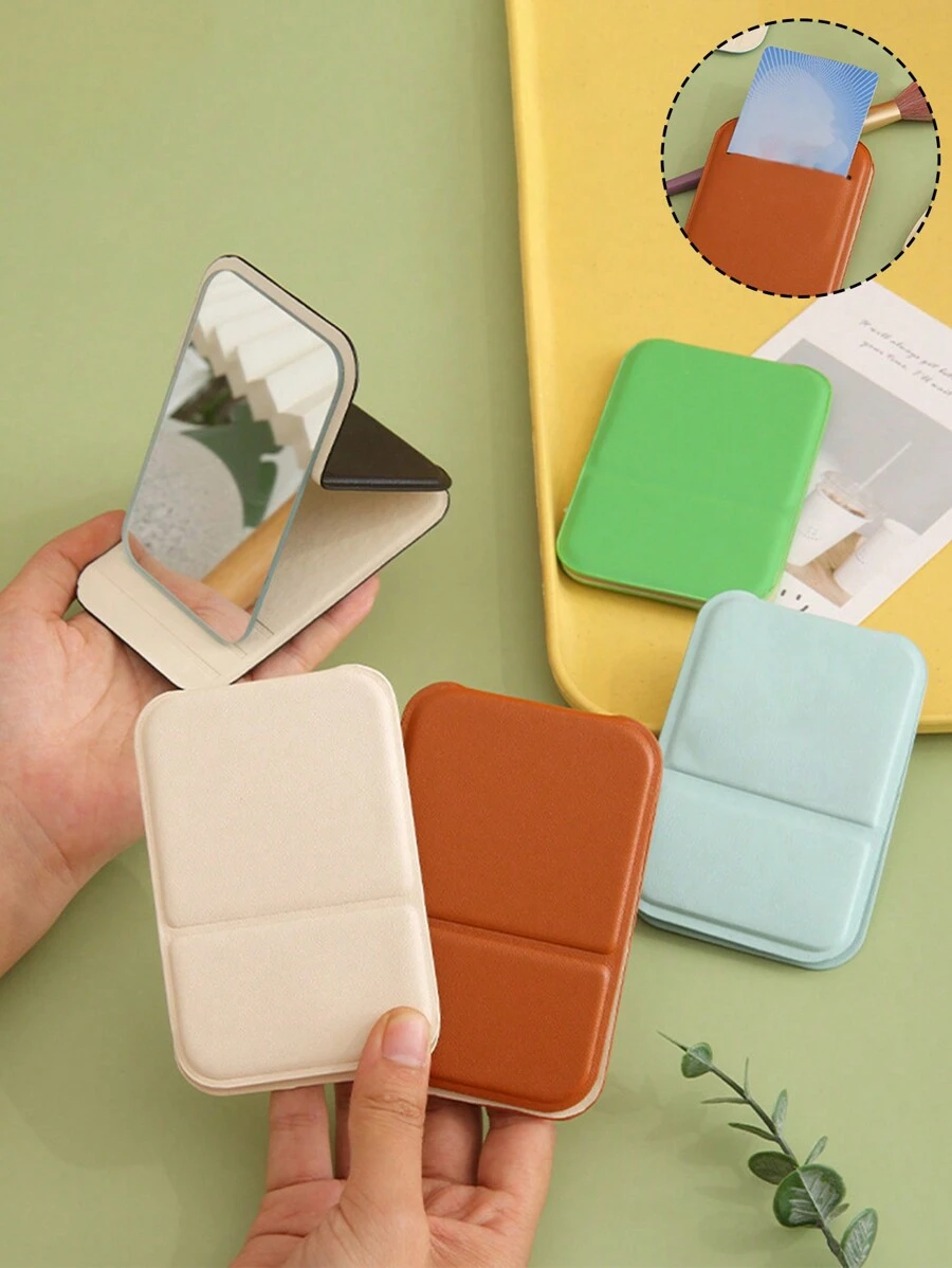 多色便携式翻盖化妆镜、卡片收纳、学生迷你美容镜可折叠磨砂公主镜、化妆镜、袖珍小梳妆镜、旅行镜、美容产品、客厅家居卧室浴室家居装饰、旅行用品、婚礼、派对、生日、送给男士、妈妈、爸爸、最好的朋友、老师的礼物、新年、配饰、有趣的礼物