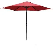 9FT Patio Outdoor Table ,Market With Push Button Tilt And Crank For Garden, Lawn, Deck, Backyard & Pool (Coffee)