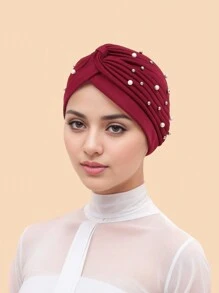 1pc Fashionable Studded Air Layer Watermelon Shaped African Dashiki Hair Wrap Head Turban Hat, Suitable For Daily Use, Parties & Gatherings Hair Sleep Cap - Multicolor - View 21