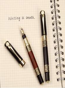 1pc Retro Style Business Signature Fountain Pen With Black And Red Colors To Choose From  Business Gift Fountain Pen Suitable For Office Signature Learning And Writing - Multicolor - View 1