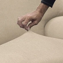 Ecommerc3 | Housse de canapé Pack DUO (3 places + 2 places) Extra Soft Touch Perfect Fit - Housse de canapé 100% Made in Spain - Beige - Voir 5