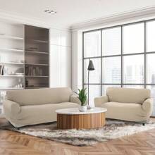 Ecommerc3 | Housse de canapé Pack DUO (3 places + 2 places) Extra Soft Touch Perfect Fit - Housse de canapé 100% Made in Spain - Beige - Voir 3