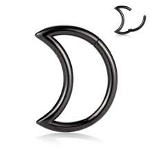 1 pièce Boucles d'oreilles hélix/daith en forme de lune pour femmes et hommes, anneau de clicker de septum, boucles d'oreilles créoles