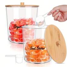 2 Packs Laundry Room Organization Storage Containers Laundry Pod Containers And Dryer Sheet Holder With Lids And Labels For Powder, Detergent, Scent Booster - Transparent - View 8