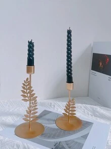 1pc Gold Branch Decor Candle Holder, Single Candlestick Metal Candle Stand For Tabletop, Available In Different Sizes - Gold - View 5