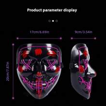 Cyberpunk LED Glowing Full Face Mask V-Shape Cold Light Funny Party Rave Horror PVC Face Mask - Multicolor - View 4