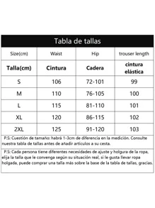 Pantalones Deportivos Para Hombre Con Patrón Impresas Y Cintura Con Cordón