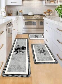 [Surdimensionné] 1 pièce Tapis de sol de cuisine - Tapis de cuisine anti-fatigue pour l'automne et l'hiver, confortable pour se tenir debout - Imperméable, facile à nettoyer, ensemble de tapis de cuisine épais antidérapants, convient pour la maison, le bureau, l'évier, la buanderie