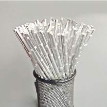 25入組紙星星圖案一次性吸管 - 粉色 - 查看 6