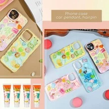 1Pc/12Pcs 15ml/50ml DIY Phone Case Kit Whipped Cream Glue Kit Include 12Pcs Simulation Cream Glue With Nozzle - Multicolor - View 2