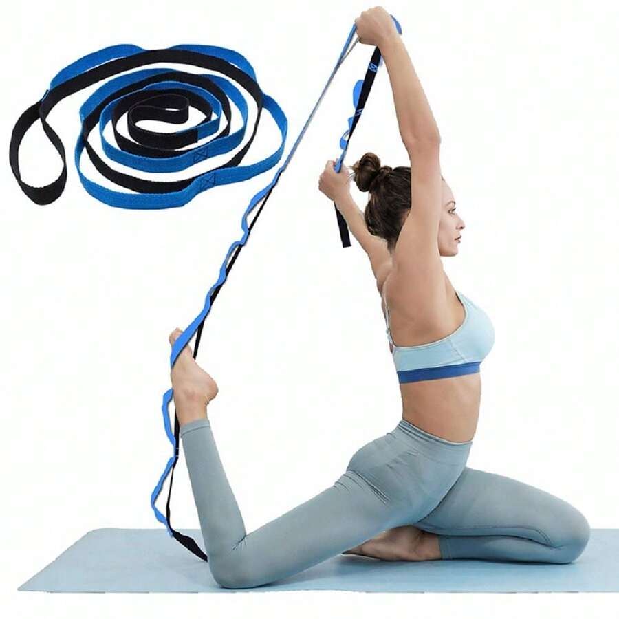 1pc Yoga Stretching Strap, Resistance Band, Inversion Therapy Hang Decompression Hammock Accessory Flat Rope - Multicolor - View 1