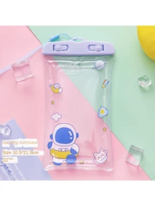 1pc Cute Cartoon Waterproof Airbag Cellphone Pouch, Touchscreen Sealed Phone Protective Cover For Outdoor Travel Boating Swimming - 1 Count - View 4