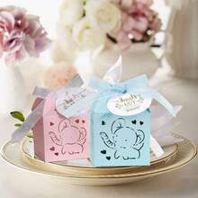 20pcs Gift Box Elephant Favors For Guests Blue/Pink/White Party Favor Boxes With Thank You Card And Ribbon For Birthdays Wedding Bridal Shower Favor Anniversary Party - Multicolor - View 1