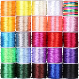 100m/Roll 1.5mm Crafts Rattail Cord String From Nylon For Chinese Knot, Trim, Jewelry Bracelet Necklace Making