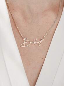 Personalized Name Necklace With Box Chain Custom Name Necklace For Women Stainless Steel Customized English Letter Name Pendant Handmade Jewelry Unique Birthday Gift For Her Mom Girlfriend, Wife,Bridesmaid Gold Stylish, Fall Fashion, Vintage For Father's Day, For Weddings, For Daily Wear