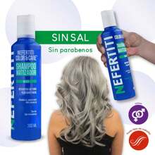 Kit Shampoo Matizador y Tratamiento Bleu para Cabello Rubios y Platinados Suprime los Reflejos Amarillo, Naranja y Verde. - Azul - Ver 7