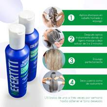 Kit Shampoo Matizador y Tratamiento Bleu para Cabello Rubios y Platinados Suprime los Reflejos Amarillo, Naranja y Verde. - Azul - Ver 4