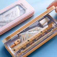 7 件套尺子套装尺子三角尺量角器橡胶圆规学生文具学校用品返校数学用品