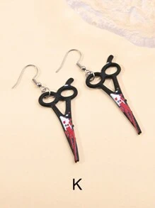 1 Pair Halloween Earrings Hammer Scissors Blood Knife Personalized Dark Style Earrings Women Exaggerated Punk Earrings Personalized - Multicolor - View 16