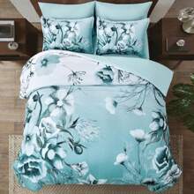 7 Pieces Purple Floral Comforter Sets Full Queen King Bed In A Bag,Elegant Flower Comforter With Sheet Set, Soft Microfiber Bedding Set For Wedding Items,Valentines Day Home Bed Room Decor,Easter Gifts,All Season - 阿誇 - 查看 3