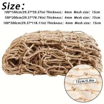 复古风格黄麻绳网天然植物支架，适用于园艺攀缘植物和豆类，户外花园装饰，适用于室内植物架，家居装饰，花园简易篱笆，露台装饰，庭院，房间墙壁装饰，花园装饰品，阳台装饰，植物架，植物吊架，户外装饰，花架，花园篱笆，婚礼装饰，春季园艺，复活节装饰礼品，新年礼品