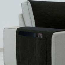 Ecommerc3 Chaise Longue Sofa Cover Right Arm Backrest 240 Cm - Chaise Longue Sofa Cover With Pockets 100% Made In Spain - màu đen - Xem 4