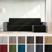 Ecommerc3 Chaise Longue Sofa Cover Right Arm Backrest 240 Cm - Chaise Longue Sofa Cover With Pockets 100% Made In Spain - màu đen - Xem 7