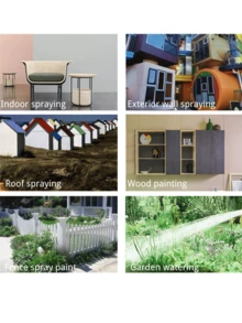 电动雾化喷漆枪，多功能喷雾，用于喷涂家具，墙壁，可用于喷涂家居护栏，稀释加水可喷涂乳胶漆，花园浇灌，地板家具，车辆等表面。 - 彩色 - 查看 5