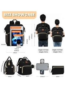 Diaper Bag Backpack With Changing Pad, Pacifier Case, Baby Bag For Boy Girl Toddler - Large, Stylish, Waterproof Travel Diaper Bag For Mom - Baby Shower Gift Christmas