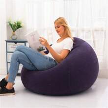 1pc Inflatable Folding Outdoor Casual Leisure Office Slouchy Sofa, Single Seat, Bean Bag Chair